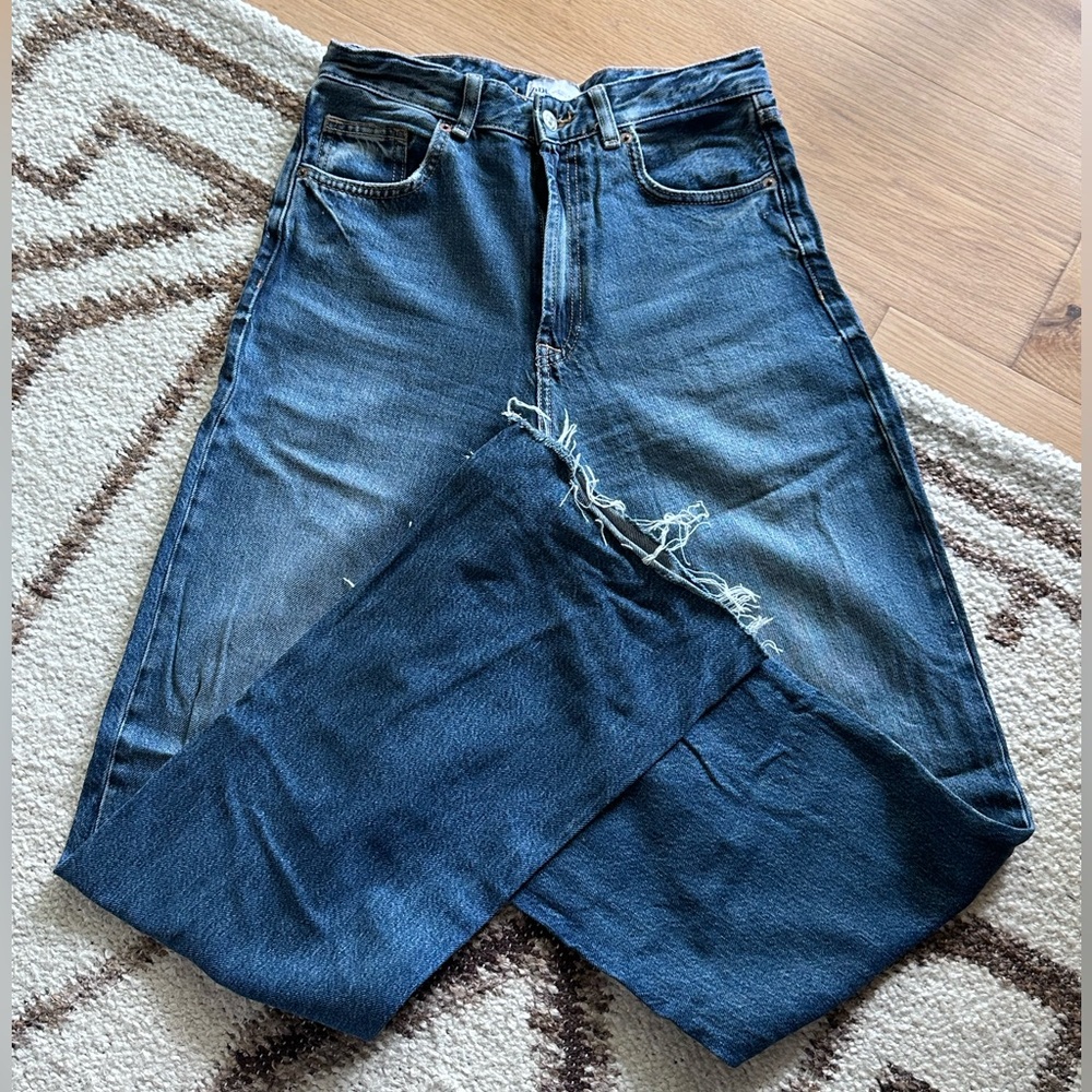 Zara high rise wide leg jeans